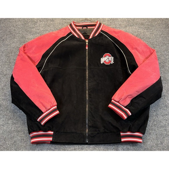 Collegiate Licensed Product Jackets & Blazers - Ohio State Buckeyes Varsity Jacket Men's Size XL Suede Quilted Full Zip